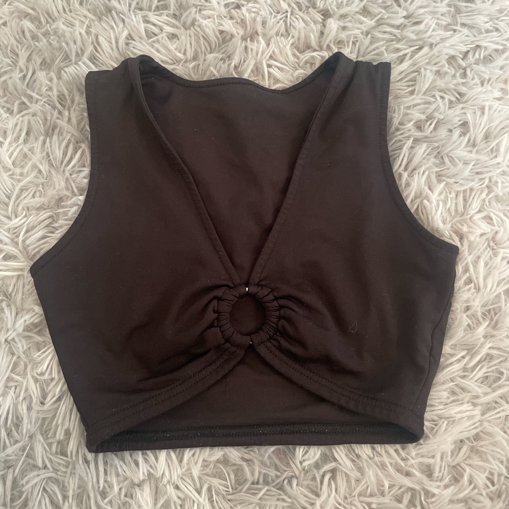 Black Sleeveless Crop Top